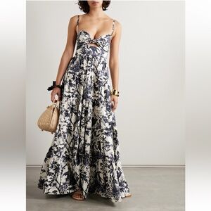 Cara Cara Delilah Poplin Maxi Dress Heron Navy Small NWT!